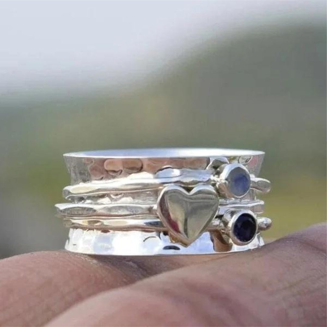 Anel Spinner em Forma de Coração