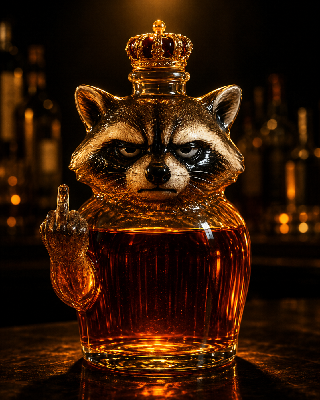 Garrafa de Whisky — Edição Raccoon Rebelde
