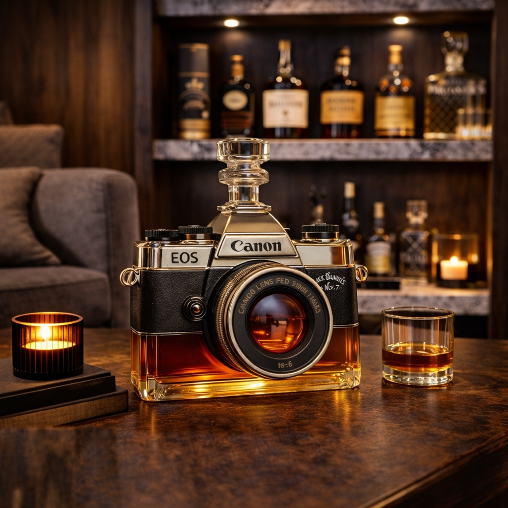 Garrafa de Whisky - Edição Câmera