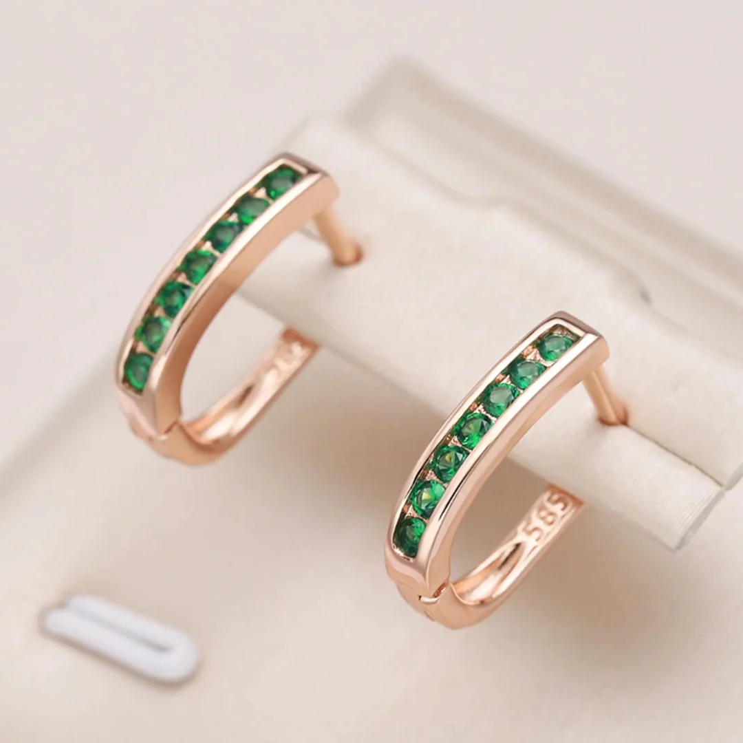 Brincos Elegantes com Cristais Verdes