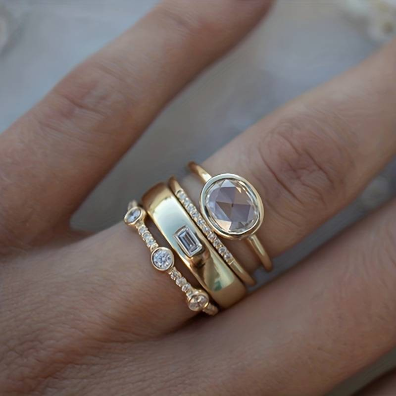 Anel Vintage em Ouro e Zircónio