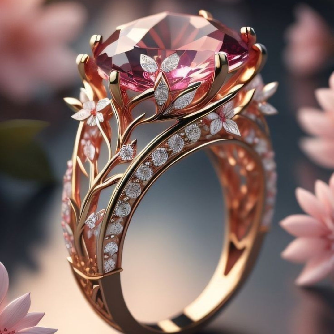 Anel Fleur de Rose Exótico