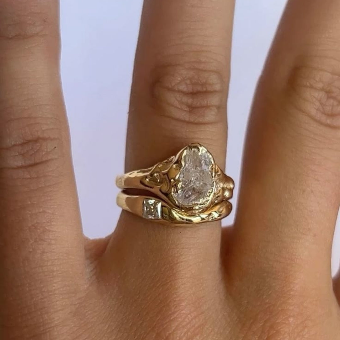 Anel em Ouro Bright Layer Forgée