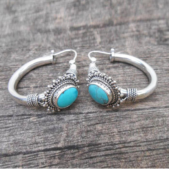 Brincos de turquesa de estilo vintage