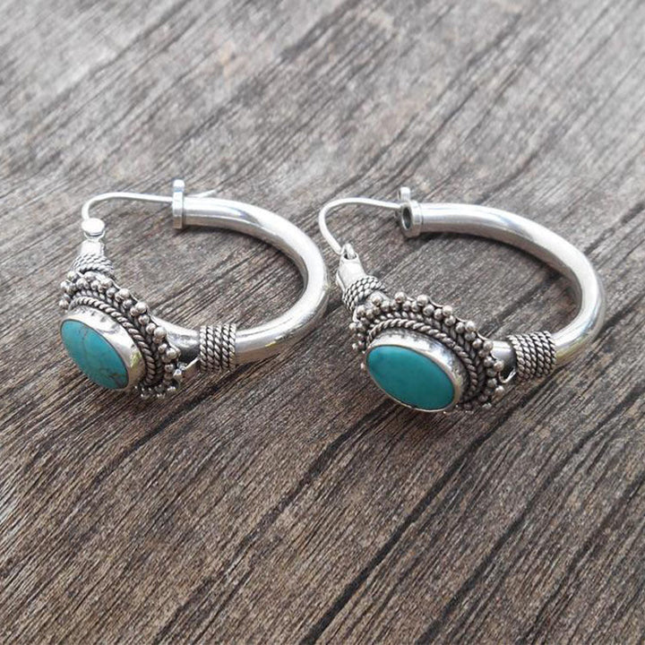 Brincos de turquesa de estilo vintage