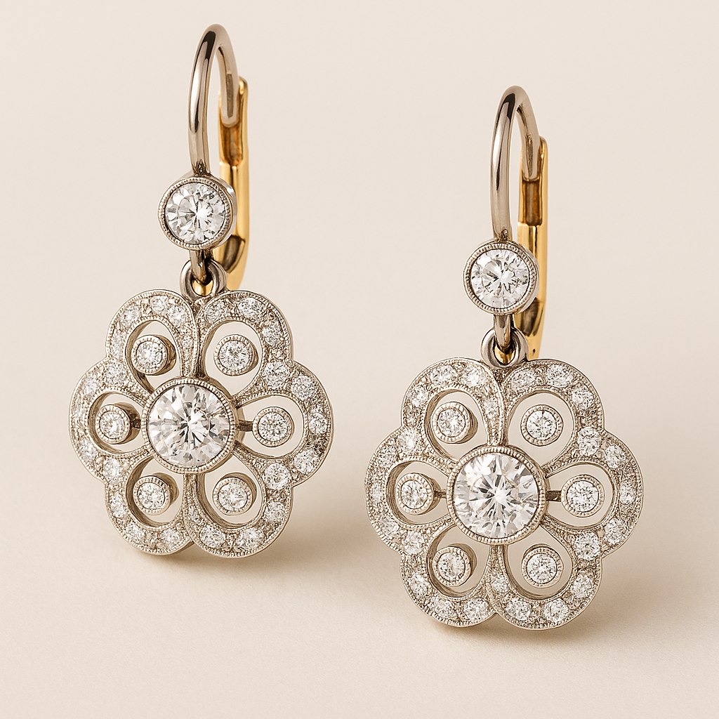 Brincos vintage em cristal Mandala