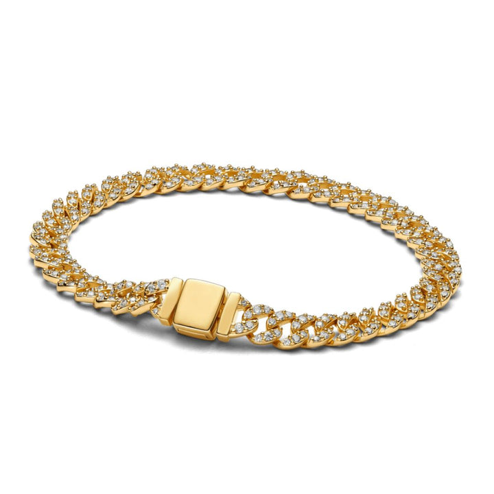 Bracelete cubano em moissanite