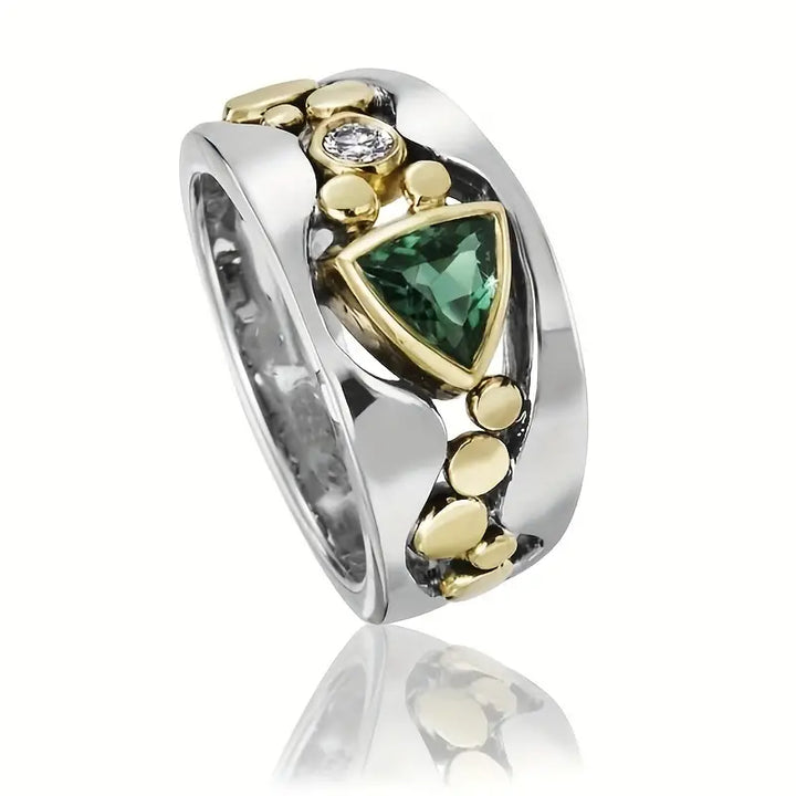 Anel Vintage em Cristal Verde