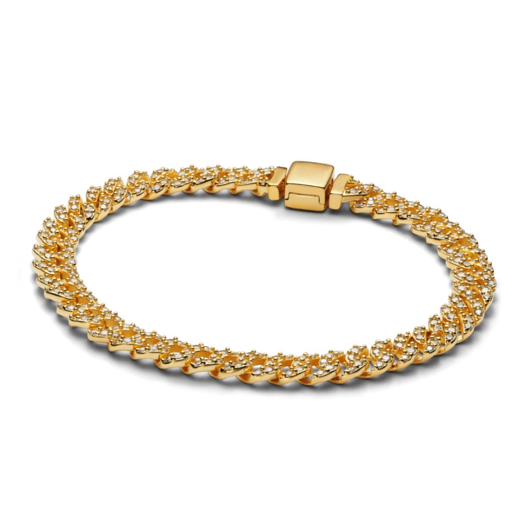 Bracelete cubano em moissanite