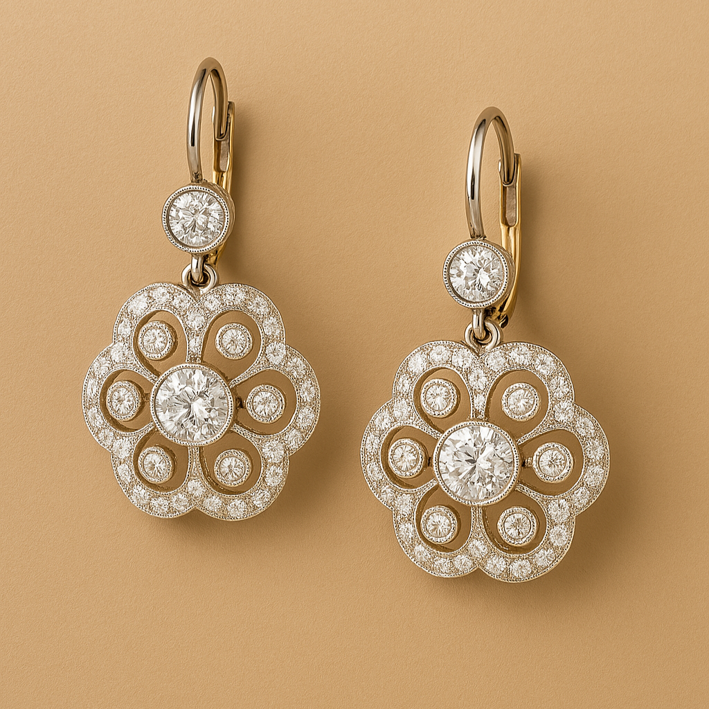 Brincos vintage em cristal Mandala