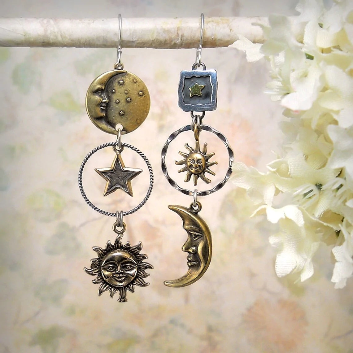 Pendente Brincos Sol e Lua