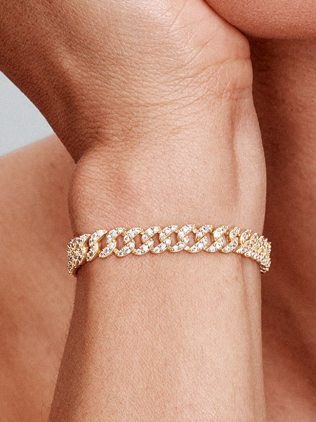 Bracelete cubano em moissanite