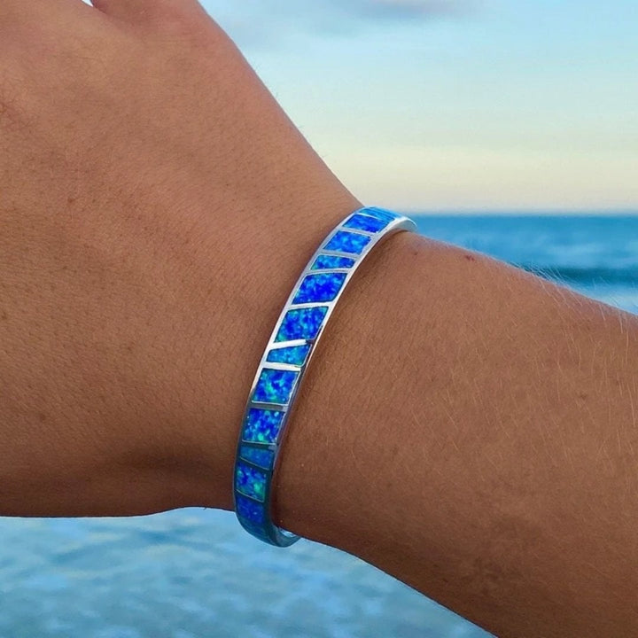 Pulseira em Prata e Opala Azul