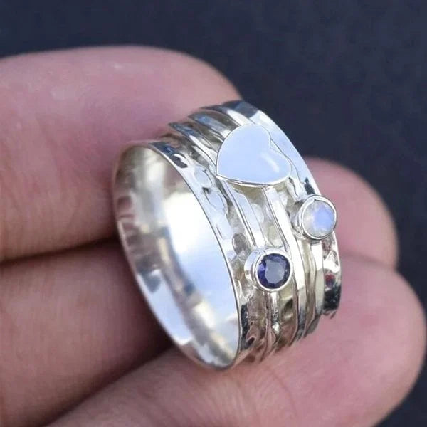 Anel Spinner em Forma de Coração