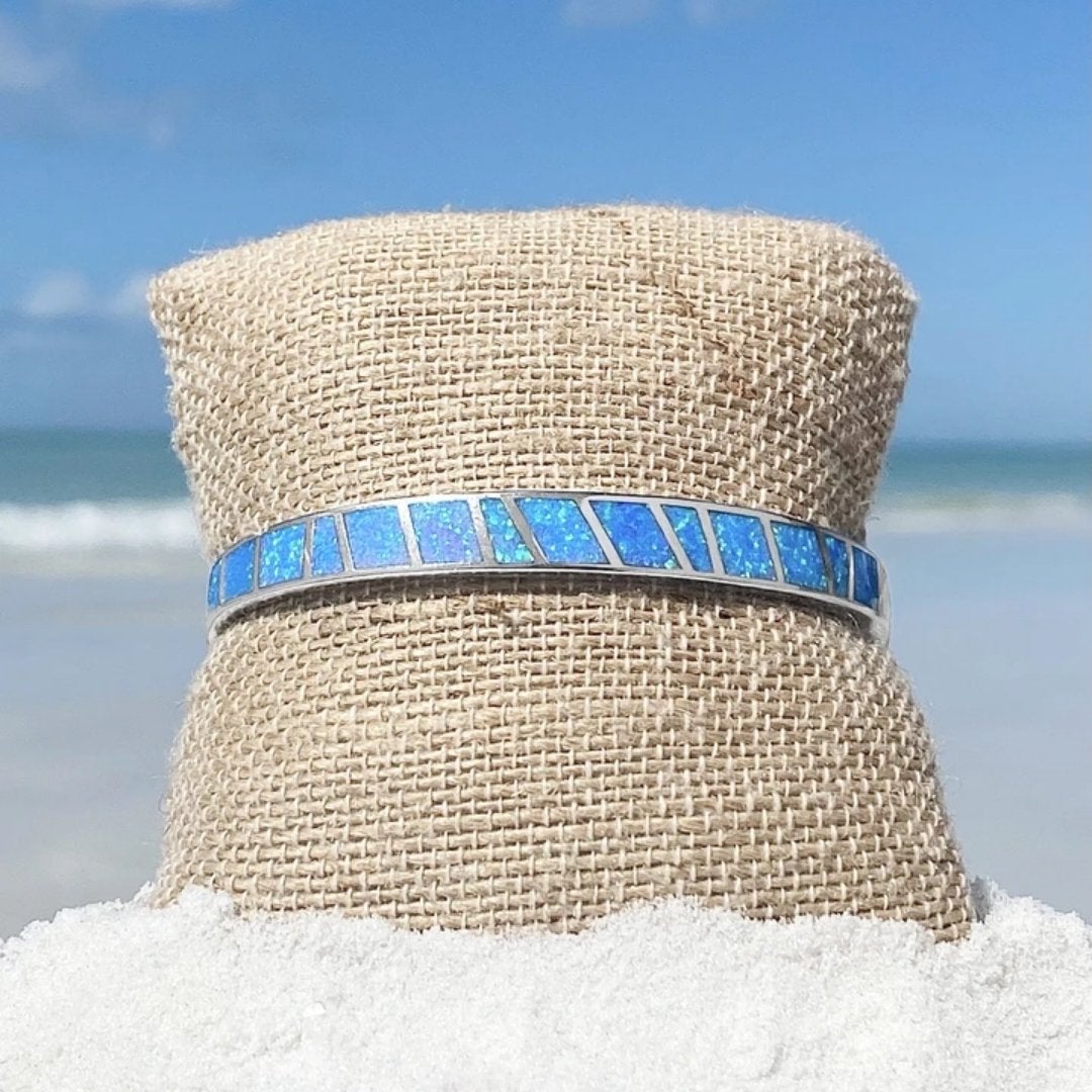 Pulseira em Prata e Opala Azul