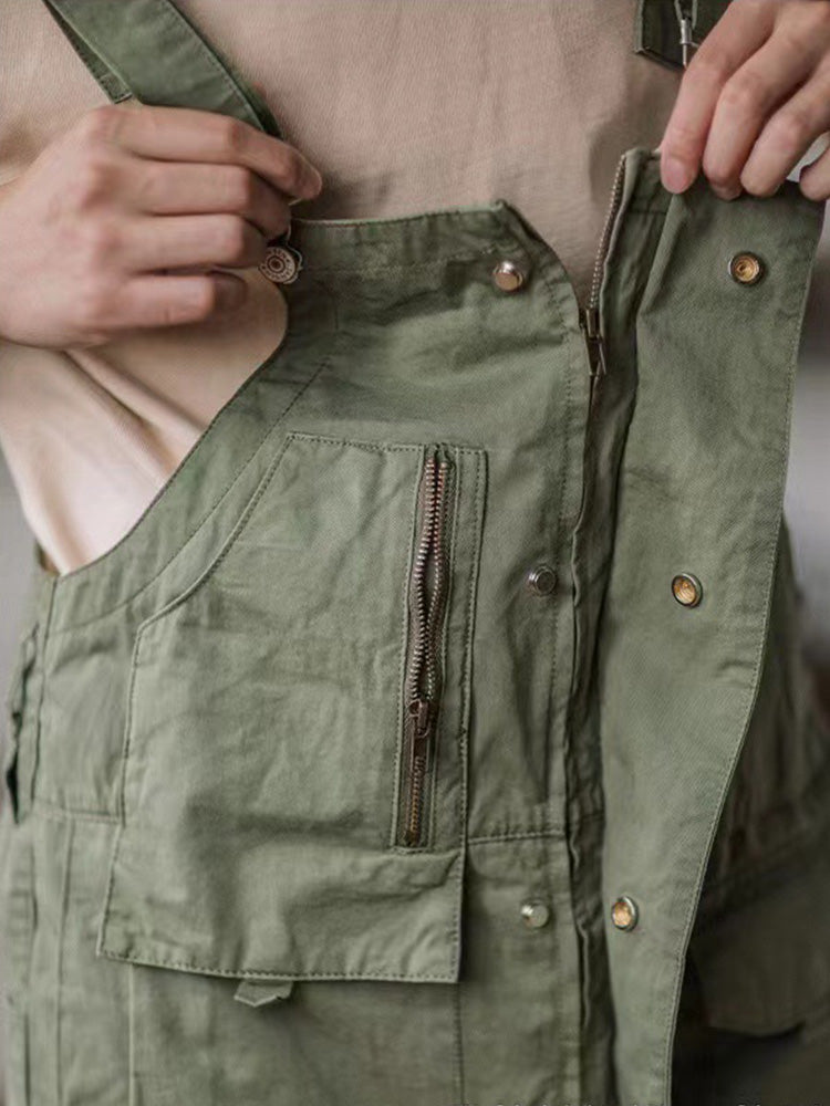 Pantalón de tirantes verde clásico