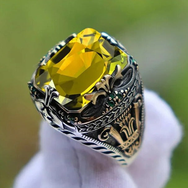 Anel Vintage Turquesa Selo