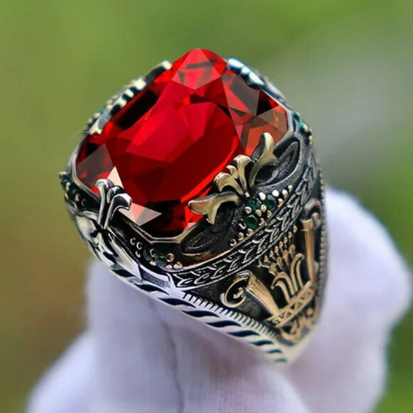 Anel Vintage Turquesa Selo