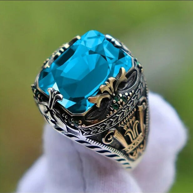 Anel Vintage Turquesa Selo
