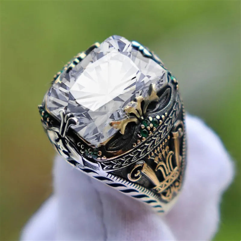 Anel Vintage Turquesa Selo