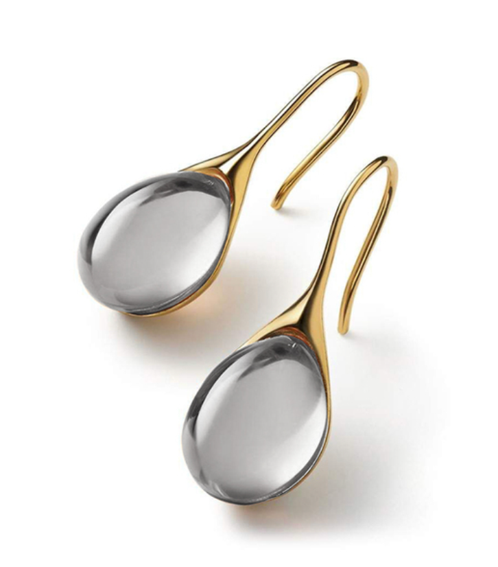 Brincos em Prata e Ouro com Cristal