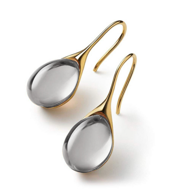 Brincos em Prata e Ouro com Cristal
