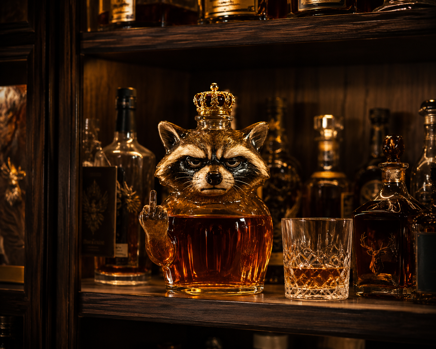 Garrafa de Whisky — Edição Raccoon Rebelde