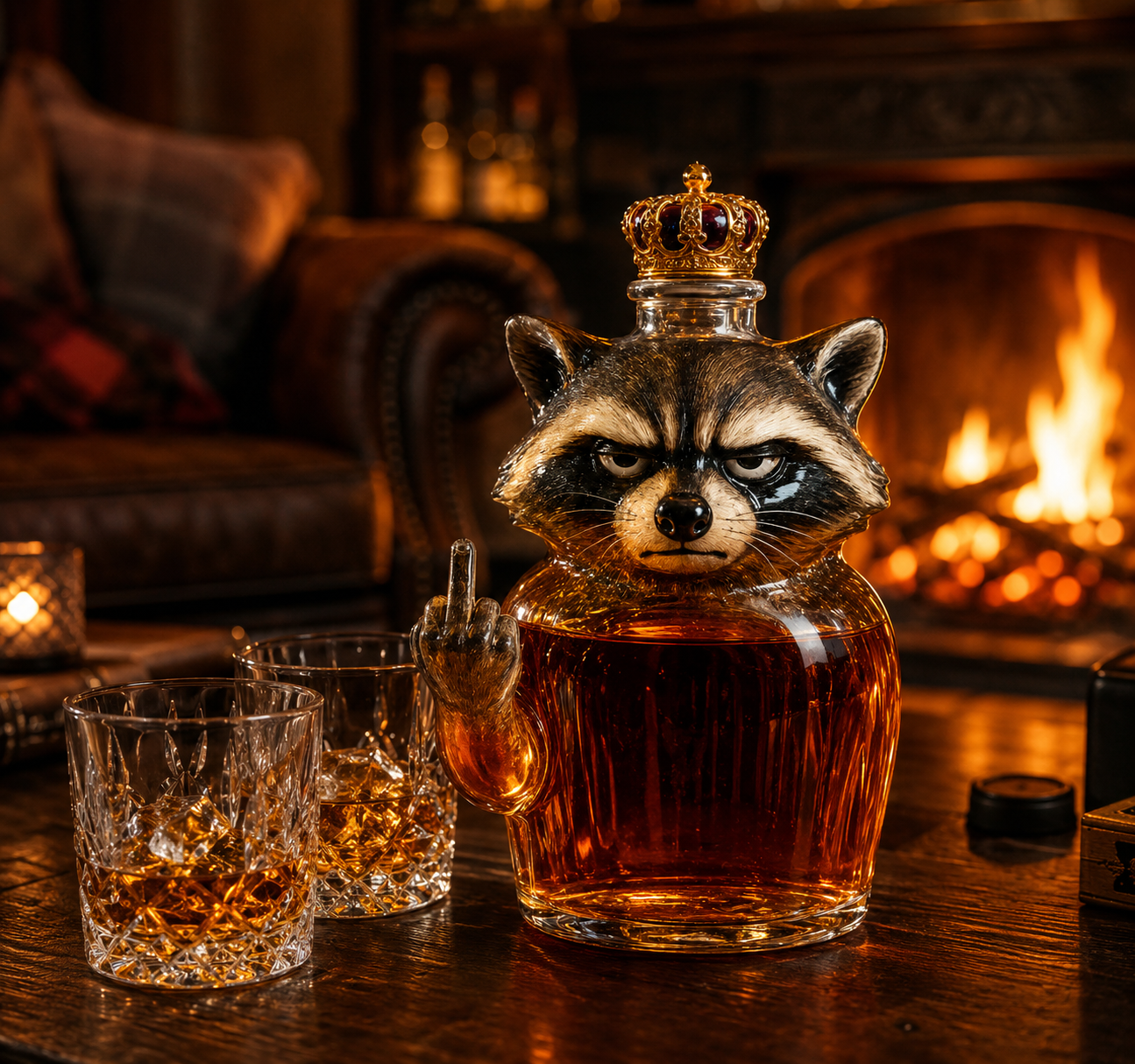 Garrafa de Whisky — Edição Raccoon Rebelde