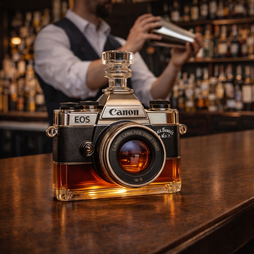 Garrafa de Whisky - Edição Câmera