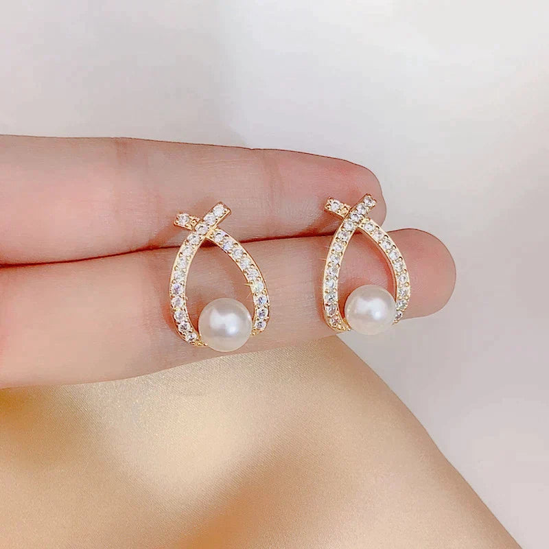 Brincos com Pérolas e Lantejoulas