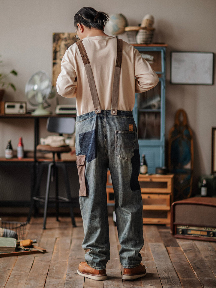 Pantalón de tirantes azul claro casual
