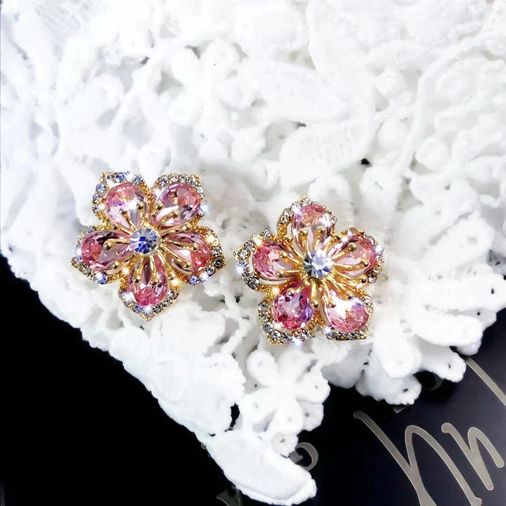 Brincos de Zircónia Multicolor em Prata