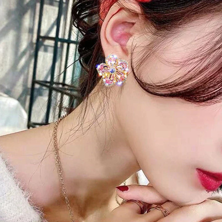 Brincos de Zircónia Multicolor em Prata