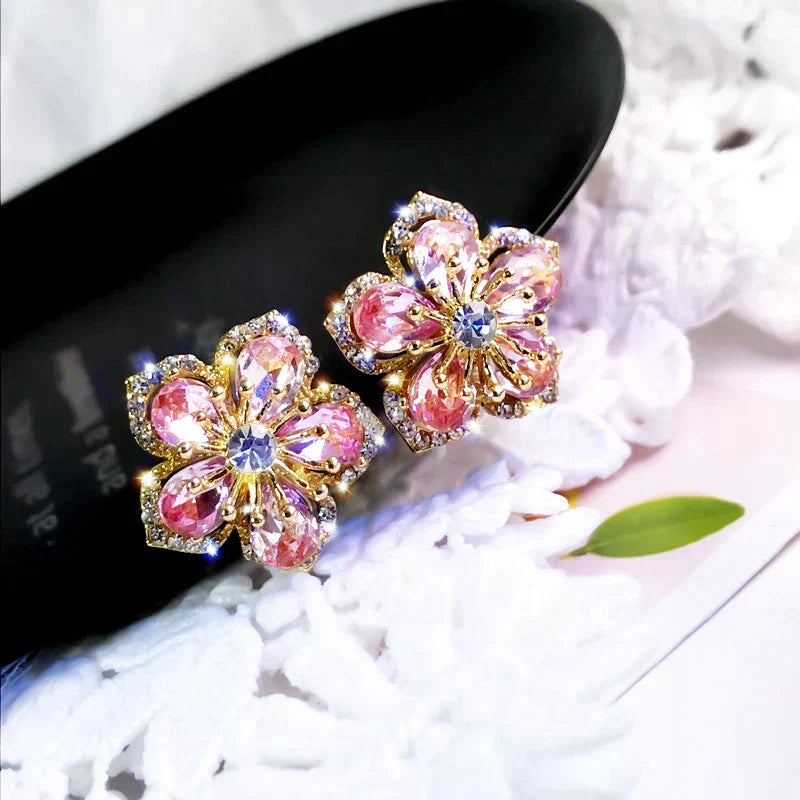 Brincos de Zircónia Multicolor em Prata
