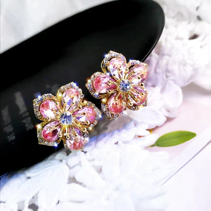 Brincos de Zircónia Multicolor em Prata