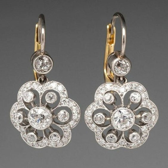 Brincos vintage em cristal Mandala