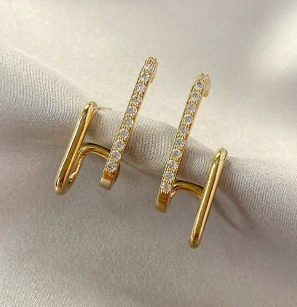Brincos em Ouro 18K com Cristais a Griffe
