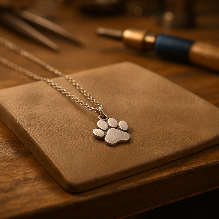 Colar elegante com pendente em forma de pata em prata