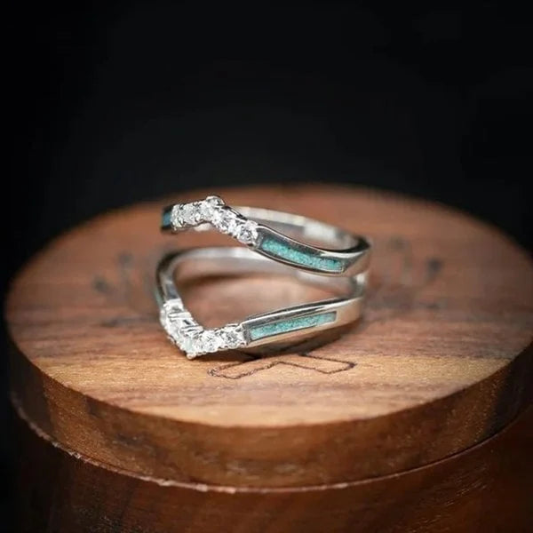 Anel Natural em Turquesa e Diamante