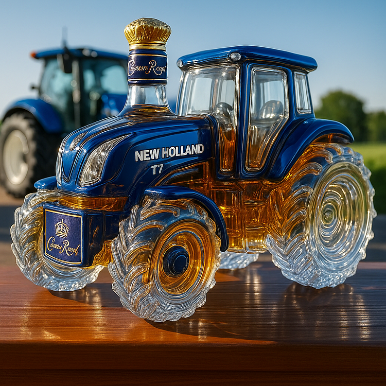Garrafão clássico de whisky em forma de tractor New Holland T7