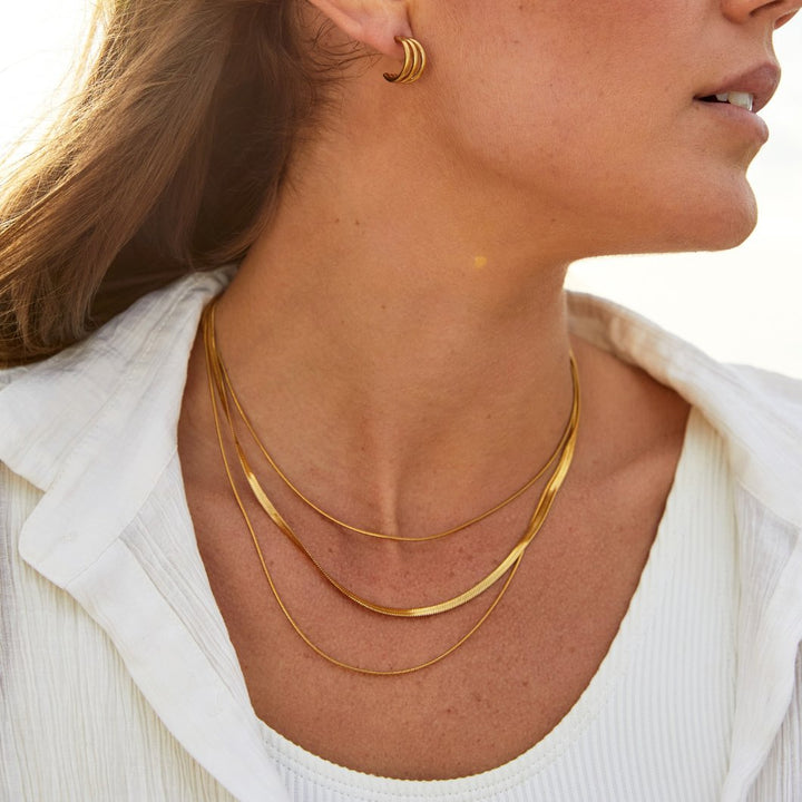 Colar de Cadeia Multicamadas Dourado