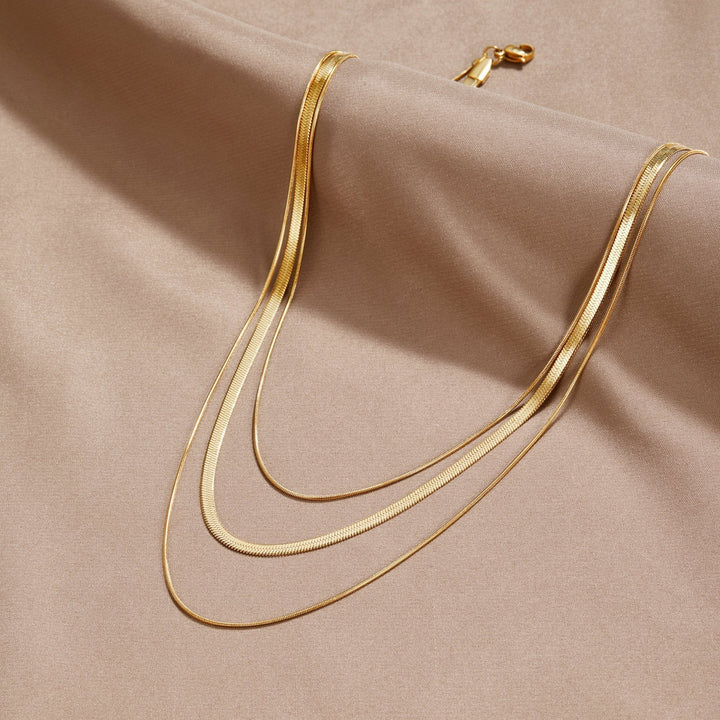 Colar de Cadeia Multicamadas Dourado