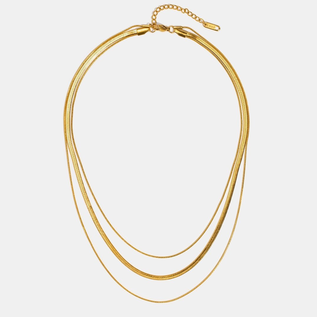 Colar de Cadeia Multicamadas Dourado