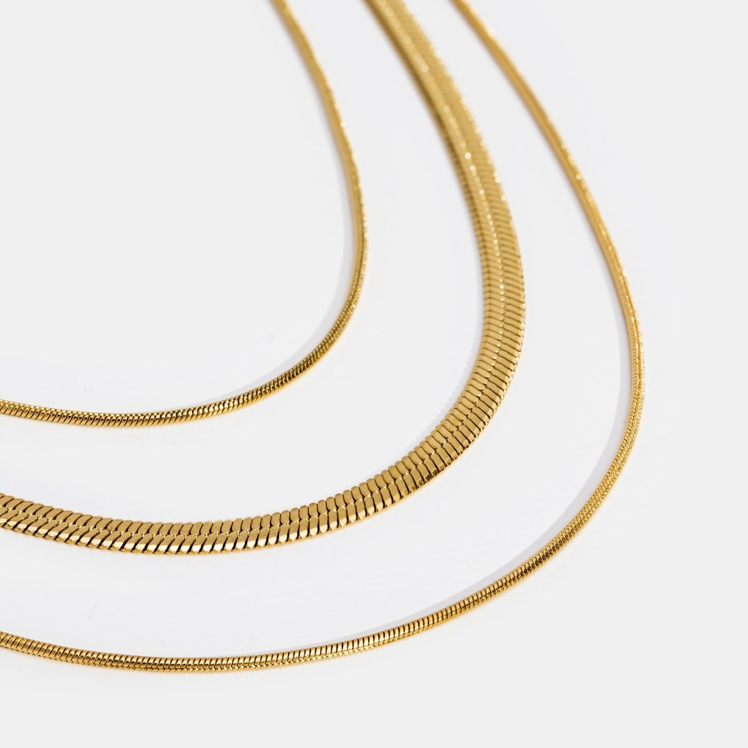 Colar de Cadeia Multicamadas Dourado