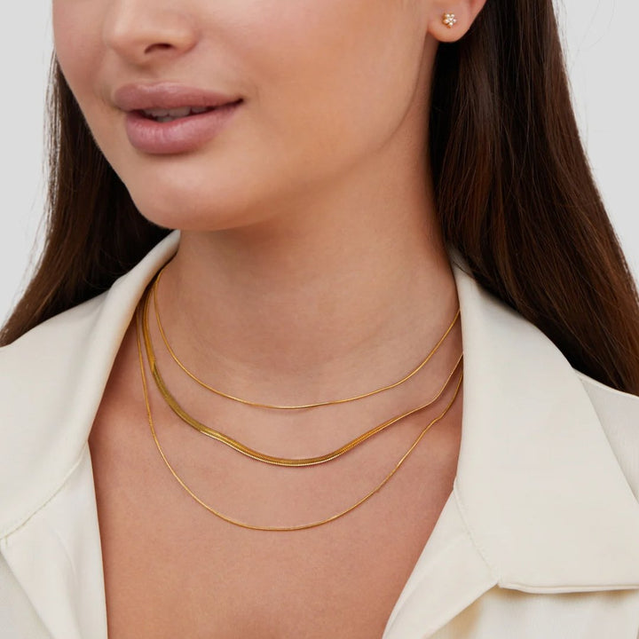 Colar de Cadeia Multicamadas Dourado