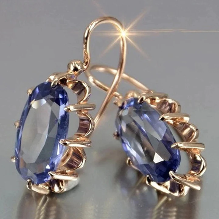 Brincos vintage em zircão azul