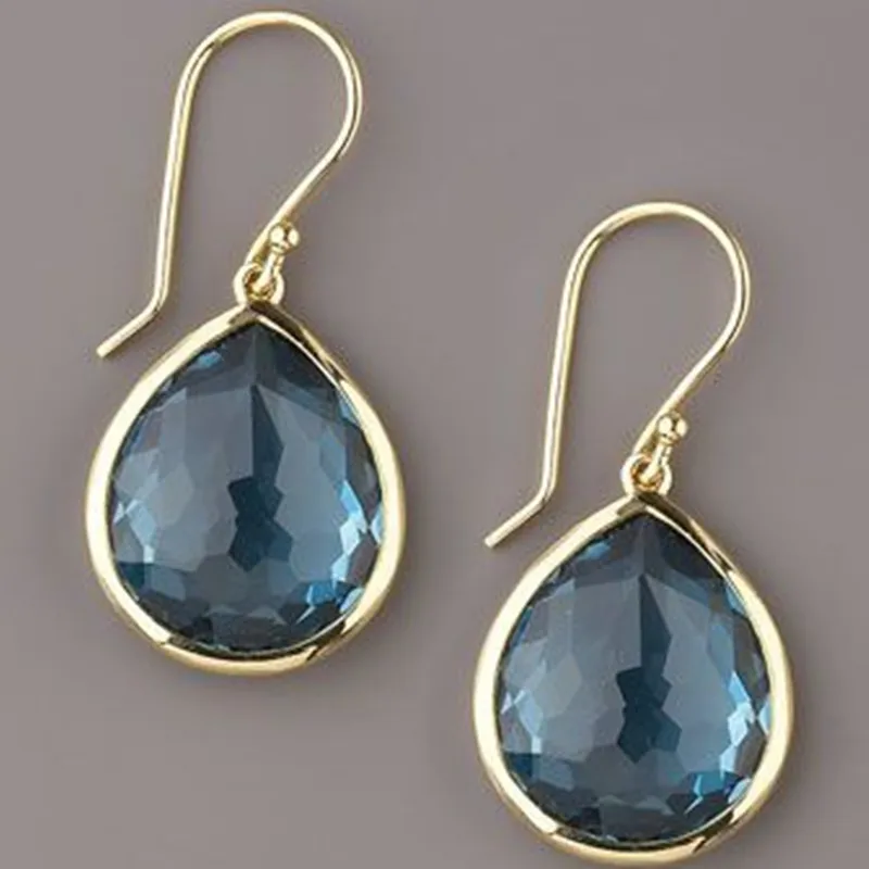Brincos de cristal azul vintage