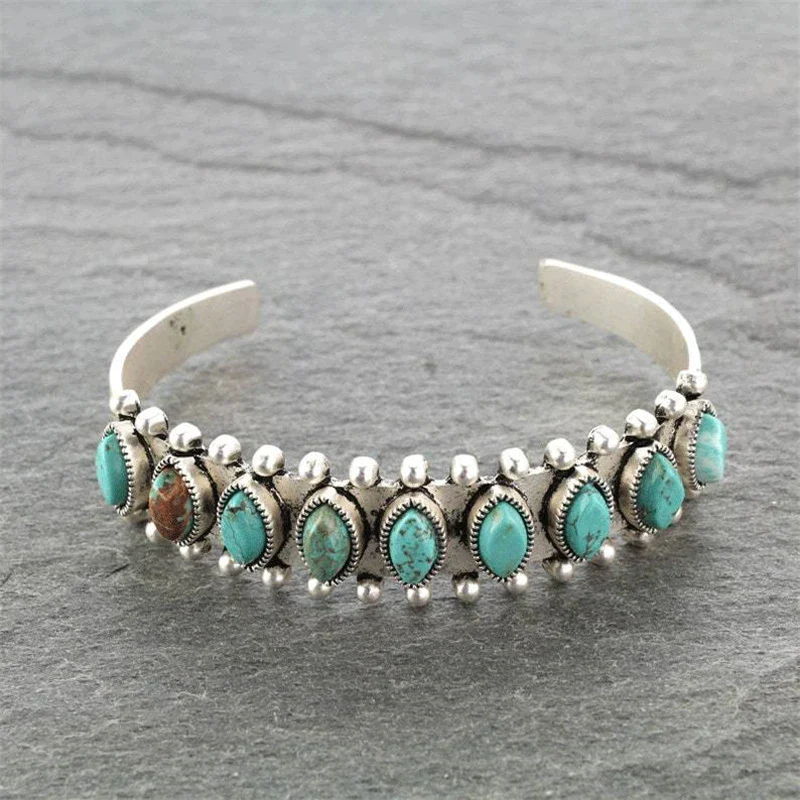 Pulseira de Pedra Turquesa Vintage